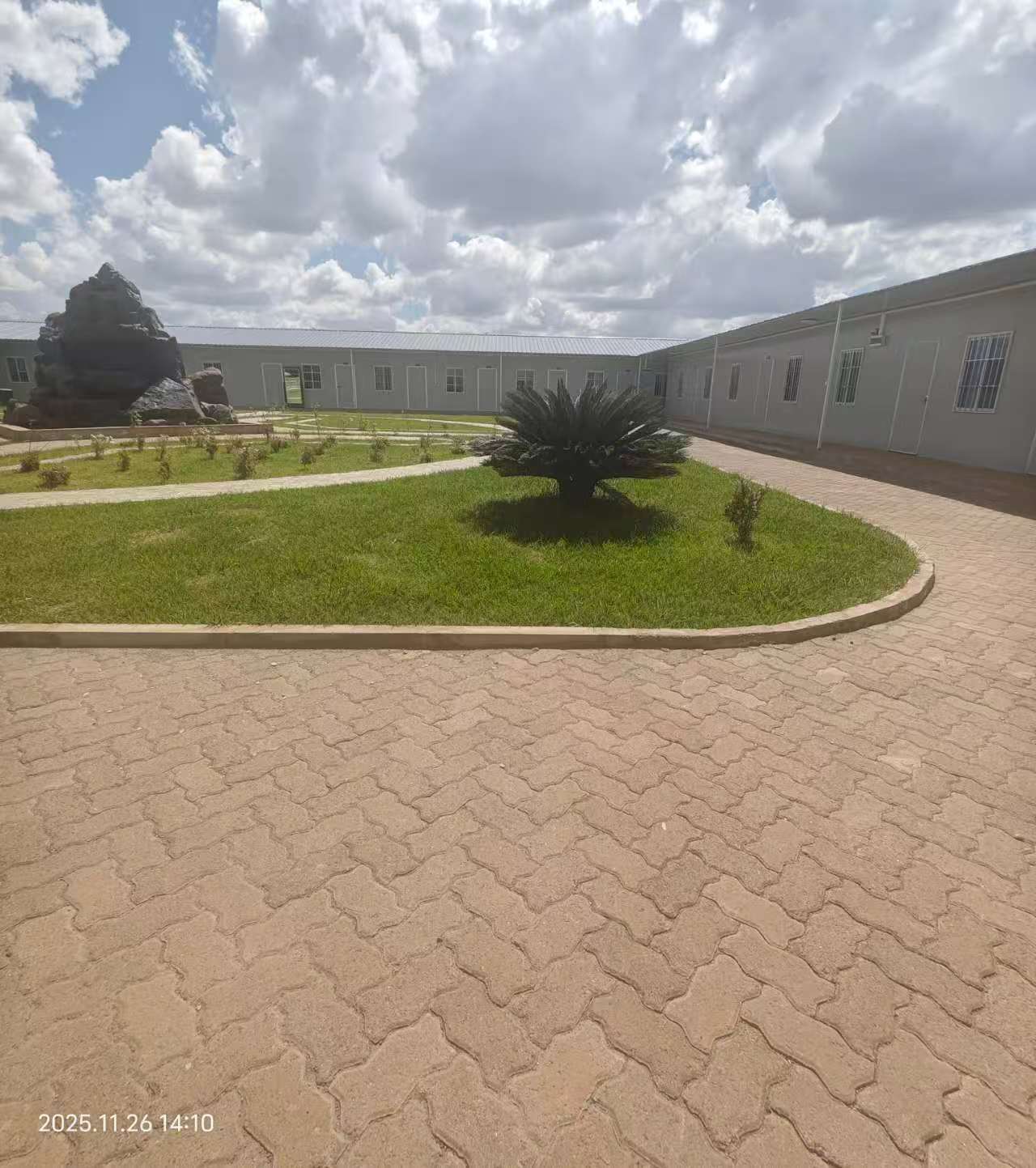 CITY STEEL prefab building compound with landscaped courtyard Kenya