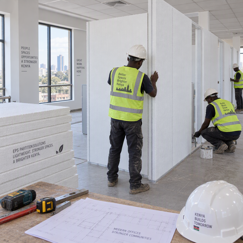 CITY STEEL EPS panel partition wall installation Kenya